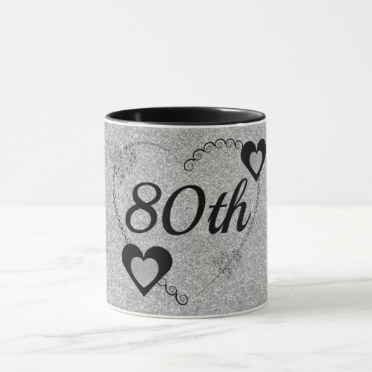 Stijlvolle speciale verjaardagsmok 80e mok (Midden)