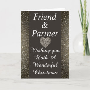 Stijlvolle speciale vriend & partner kerstkaart feestdagen kaart