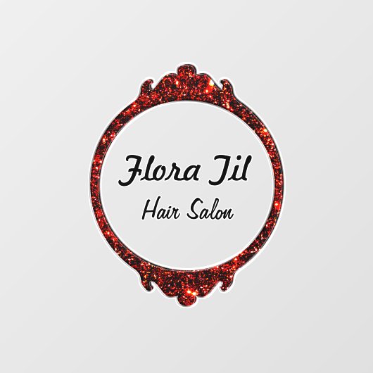 Stijlvolle spiegel gepersonaliseerd raamsticker (Vel)