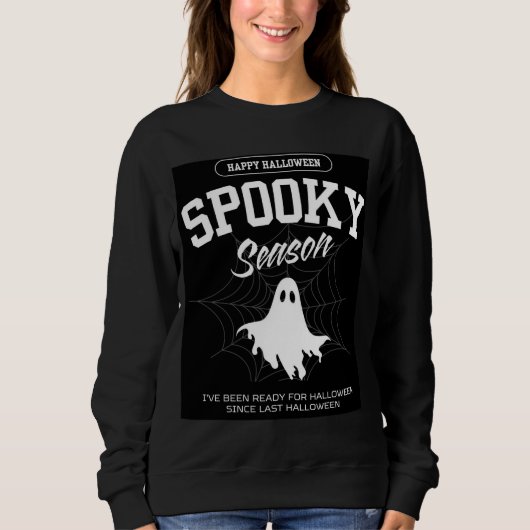 Stijlvolle Spooky Ghost Halloween Vrouwen Sweatshi Trui (Voorkant)