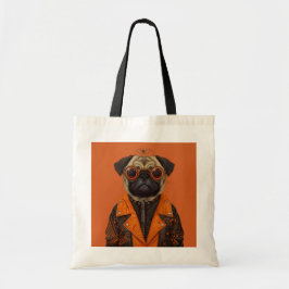 Stijlvolle Spooky Pug Canvas tas