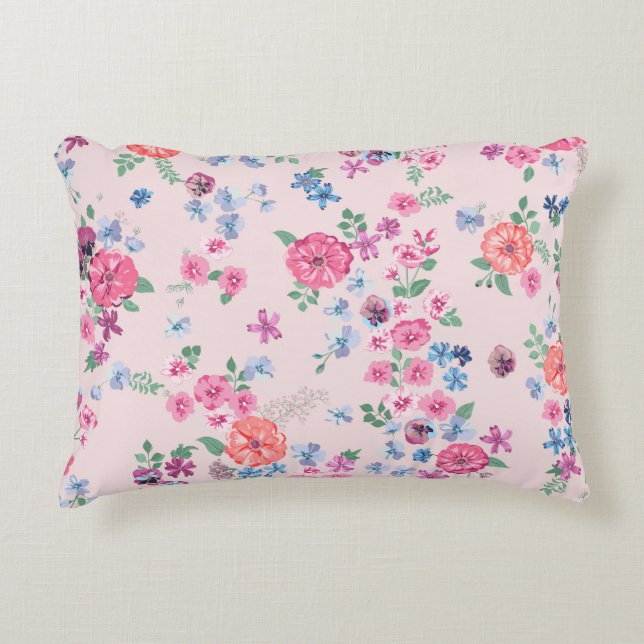 Stijlvolle Spring flowers. Seamless floral pattern Accent Kussen (Voorkant)