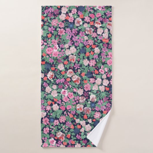 Stijlvolle Spring flowers. Seamless floral pattern Badhanddoek (Badhanddoek)