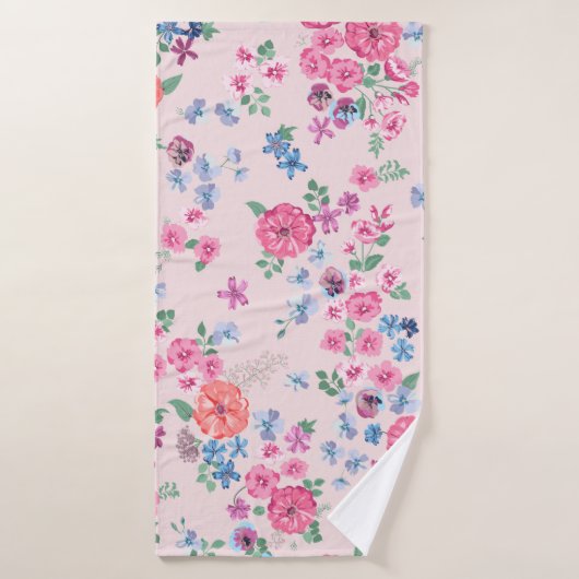 Stijlvolle Spring flowers. Seamless floral pattern Badhanddoek (Badhanddoek)