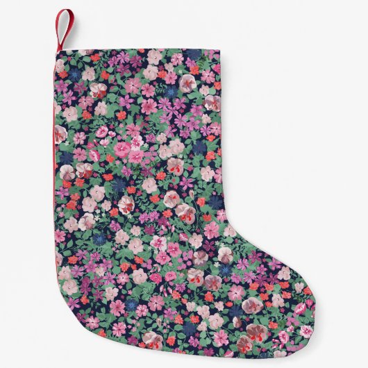 Stijlvolle Spring flowers. Seamless floral pattern Kleine Kerstsok (Voorkant)