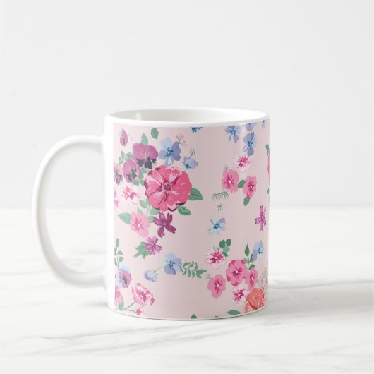 Stijlvolle Spring flowers. Seamless floral pattern Koffiemok (Links)