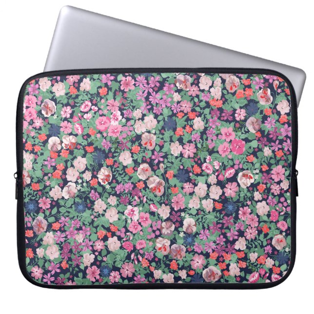 Stijlvolle Spring flowers. Seamless floral pattern Laptop Sleeve (Voorkant)