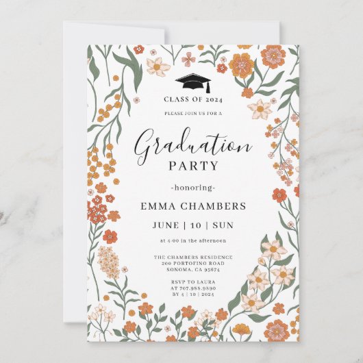 Stijlvolle Spring Wildflower Garden uitnodiging (Voorkant)