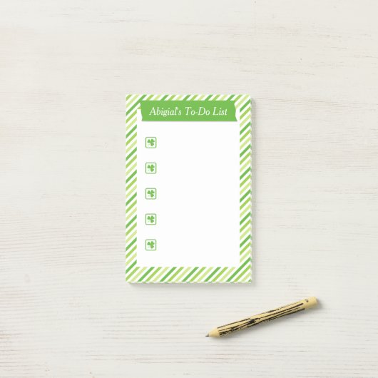 Stijlvolle St. Patrick's Day to-do lijst Post-it® Notes (Op bureau)