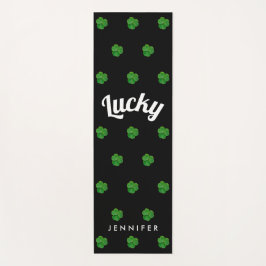 Stijlvolle St. Patrick's Day zwart groen Lucky Clo Yogamat