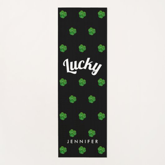 Stijlvolle St. Patrick's Day zwart groen Lucky Clo Yogamat (Voorkant)