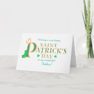 Stijlvolle St Patrick's groet voor papa Shamrocks Kaart