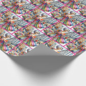 Stijlvolle stad Vrouw Shopper Cadeaupapier (Hoek)