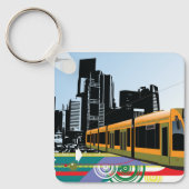 Stijlvolle stads tram vervoer kunst sleutelhanger (Voorkant)