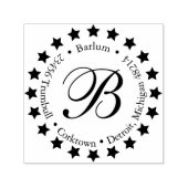 Stijlvolle Star Monogram Self-Inking Adresstempel Zelfinktende Stempel (Design)