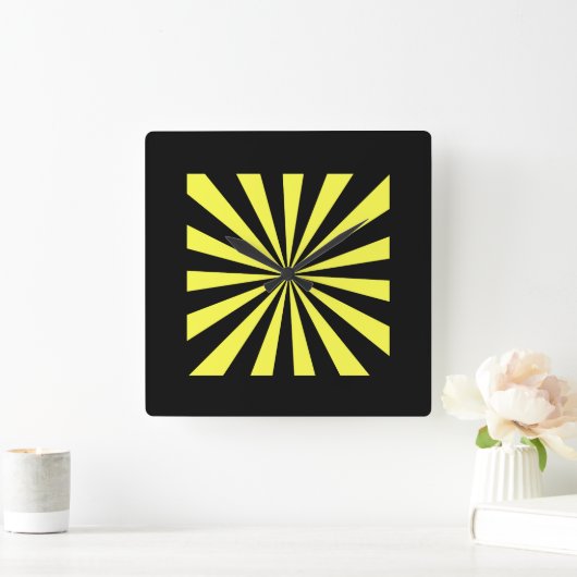 Stijlvolle Starburst Clock. Art Deco. Vierkante Klok (Huis)