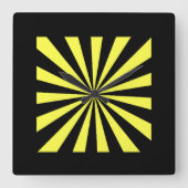 Stijlvolle Starburst Clock. Art Deco. Vierkante Klok (Voorkant)