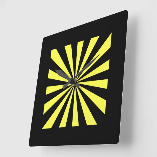 Stijlvolle Starburst Clock. Art Deco. Vierkante Klok (Hoek)