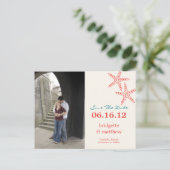 Stijlvolle Starfish foto Sla de datum Briefkaart (Staand voorkant)