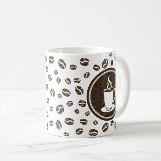 Stijlvolle Steaming Cup en Coffee Beans Pattern Mo Koffiemok (Voorkant rechts)