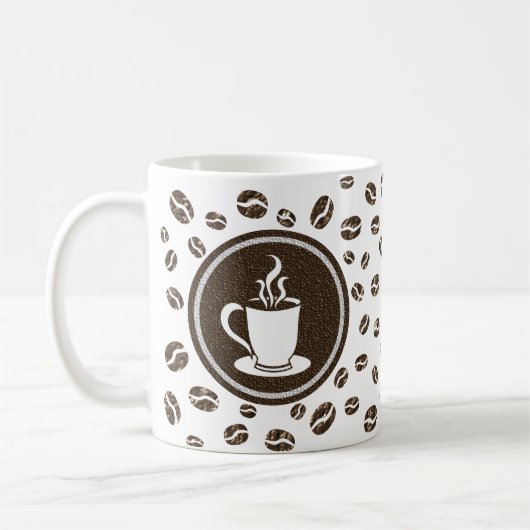 Stijlvolle Steaming Cup en Coffee Beans Pattern Mo Koffiemok (Links)