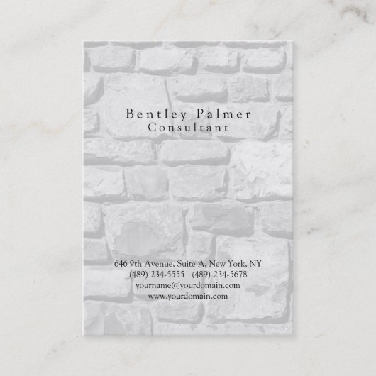 Stijlvolle stenen muur Modern Professional Visitekaartje (Voorkant)