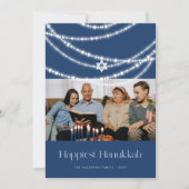 Stijlvolle ster met mousserende lampjes Hanukkah-f Feestdagenkaart (Voorkant)