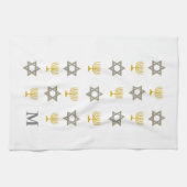 Stijlvolle ster van David Menorah Joodse Monogram Theedoek (Horizontaal)