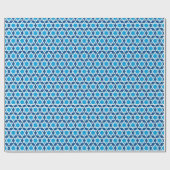 Stijlvolle ster van David Pattern Blue White Cadeaupapier (Vlak)