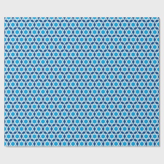 Stijlvolle ster van David Pattern Blue White Cadeaupapier (Vlak)
