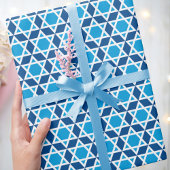 Stijlvolle ster van David Pattern Blue White Cadeaupapier