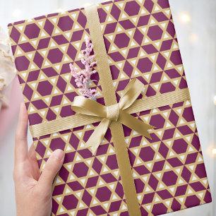 Stijlvolle ster van David Pattern Paars White Gold Cadeaupapier