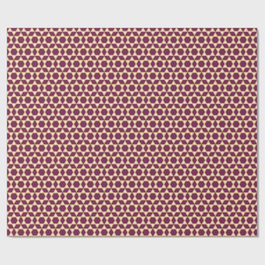 Stijlvolle ster van David Pattern Plum White Gold Cadeaupapier (Vlak)