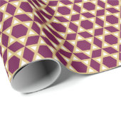 Stijlvolle ster van David Pattern Plum White Gold Cadeaupapier (Rol Hoek)