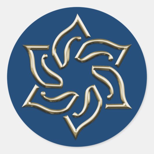 Stijlvolle ster van David Ronde Sticker (Voorkant)