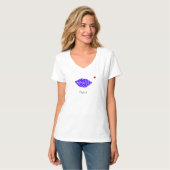 Stijlvolle sterren op blauwe lippen met hart t-shirt (Voorkant volledig)