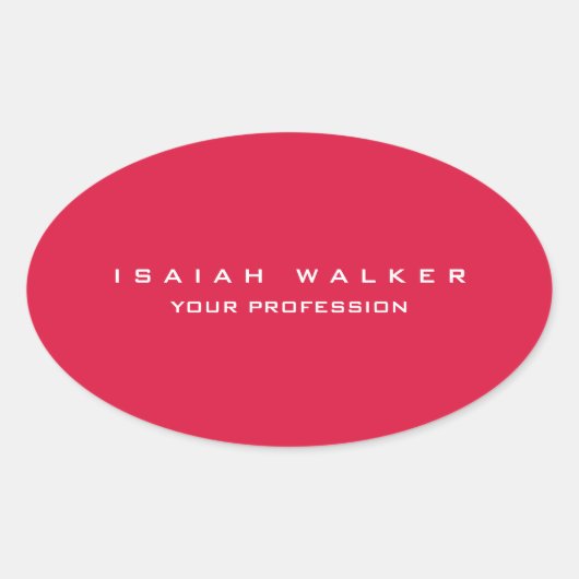 Stijlvolle stijlvolle Plain Unique Special Crimson Ovale Sticker (Voorkant)