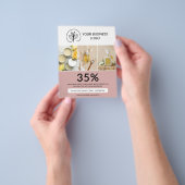 Stijlvolle Stof Roze Marketing Korting Code Flyer (Hand)