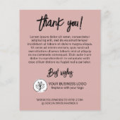 Stijlvolle Stof Roze Marketing Korting Code Flyer (Achterkant)
