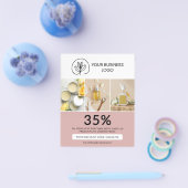 Stijlvolle Stof Roze Marketing Korting Code Flyer (Enkel)
