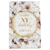 Stijlvolle stoffige roze Waterverf 70 verjaardagsc Medium Cadeauzakje (Voorkant)