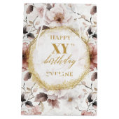 Stijlvolle stoffige roze Waterverf 70 verjaardagsc Medium Cadeauzakje (Achterkant)