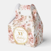 Stijlvolle stoffige roze Waterverf Verjaardag guns Bedankdoosjes (Voorkant Zijde)