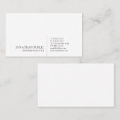 Stijlvolle Strakke Witte Professionele Moderne Vla Visitekaartje (Voorkant / Achterkant)