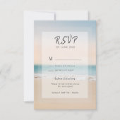 Stijlvolle strand menuopties Bindend RSVP Kaartje (Voorkant)