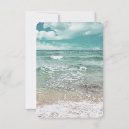 Stijlvolle strand strale bruiloft RSVP (Achterkant)