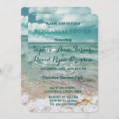 Stijlvolle Strand Zeester Bruiloft REHEARSAL DINER Kaart (Voorkant / Achterkant)