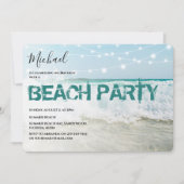 Stijlvolle strandfeest verjaardagsuitnodiging kaart (Voorkant)
