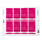 Stijlvolle strengen | fuschia white Wine Label (Full Sheet)