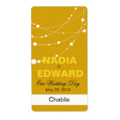 Stijlvolle strengen | geel witte Wijn Label (Voorkant)